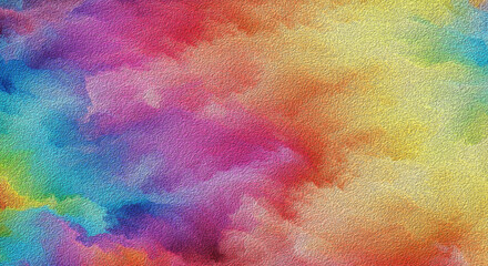 Vibrant Rainbow Watercolor Texture: Abstract Colorful Background with Impasto Effect, Ideal for Design Projects.