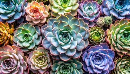 colorful Succulents and houseplants background