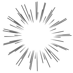 Obraz premium シンプルな集中線のイラスト素材 漫画技法 効果線 強調線 フレーム 吹き出し