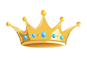 A regal and elegant golden crown hangs in mid-air against a pure and crystal-clear background, exuding a sense of supremacy and majesty.Royal Crown
