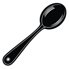 Black and white illustration of a spoon with a hole