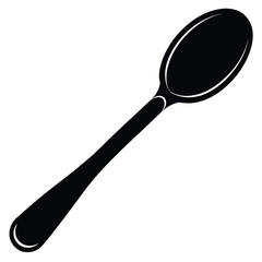 Black and white illustration of a spoon