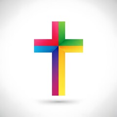 Obraz premium Colorful Christian Cross Design.