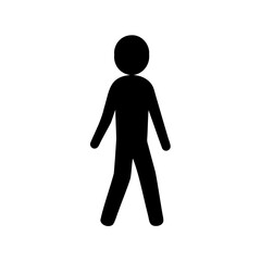 Black Silhouette of a Walking Person in Simple Graphic Style