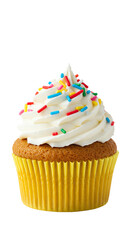 Delicious Sprinkled Cupcake with Vanilla Frosting
