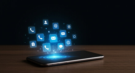 Smartphone Connectivity Mobile Communication Icons Touchscreen Technology Digital Interface Contact Us Business