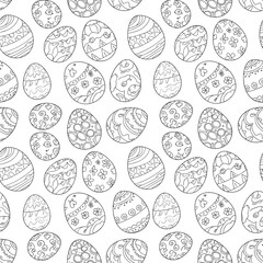 A delightful collection of intricately decorated easter eggs scattered across a white background for festive celebrations.