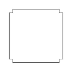 Black thin line square frame element..