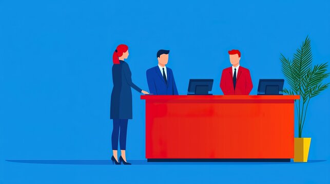 People at a banking counter, performing transactions, traditional banking services, 