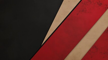 Abstract background with diagonal red, beige, and black stripes and grunge texture.