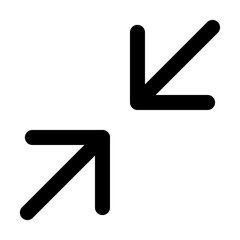 Two black arrows pointing towards the center of the frame on a white background in a simple illustration