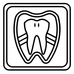Oral X-ray Symbol Clean Line Vector
