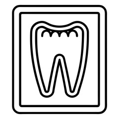 Oral X-ray Symbol Clean Line Vector