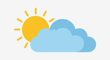 A simple illustration of a partly cloudy day with the sun shining