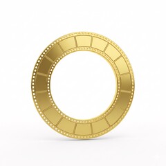 Naklejka premium A round frame made of golden film strip,