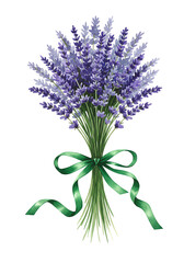Elegant Lavender Bouquet with Green Ribbon