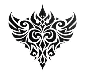 Obraz premium Intricate dark tribal winged symbol design isolated on transparent background
