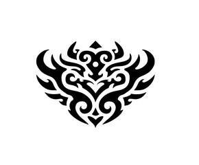 Naklejka premium Intricate white tribal heart design isolated on transparent background