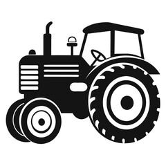Illustration of a vintage tractor, a symbol of agriculture and farming, isolated on white background perfect for rural or agricultural themes