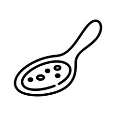spoon sugar outline kitchen icon vector