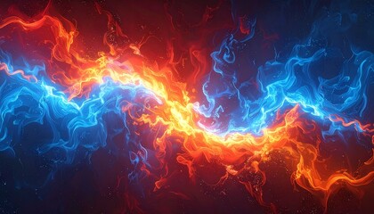Red and blue conflicting flame effect background
