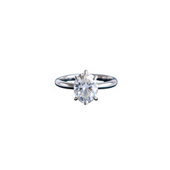 Oval cut diamond engagement ring on a transparent background gemstone jewelry