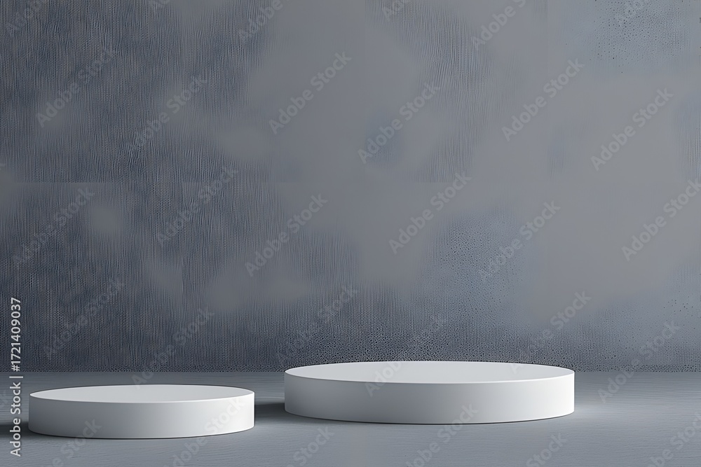 Poster sleek modern display podiums offer a clean canvas for product presentation in minimalist studio sett