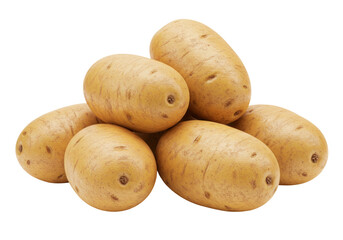 Isolated pile of golden potatoes ready for cooking in a variety of delicious recipes