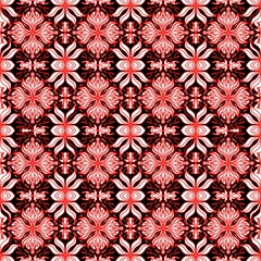 Red Ornamental Textile Pattern — Classic Decorative Motif
Seamless ornamental textile pattern in red and black with vintage floral geometry. 
