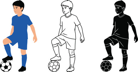 Soccer player illustration vector art football sport design