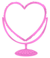 Cute heart girly pink mirror illustration
