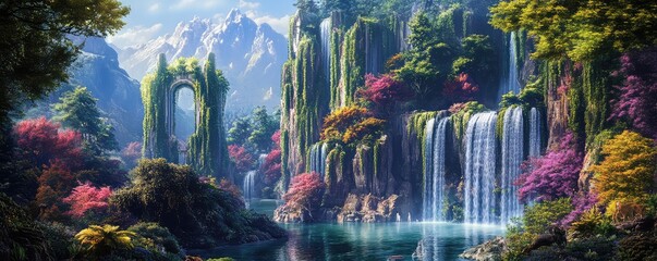 Blending nature and architecture in futuristic green city.