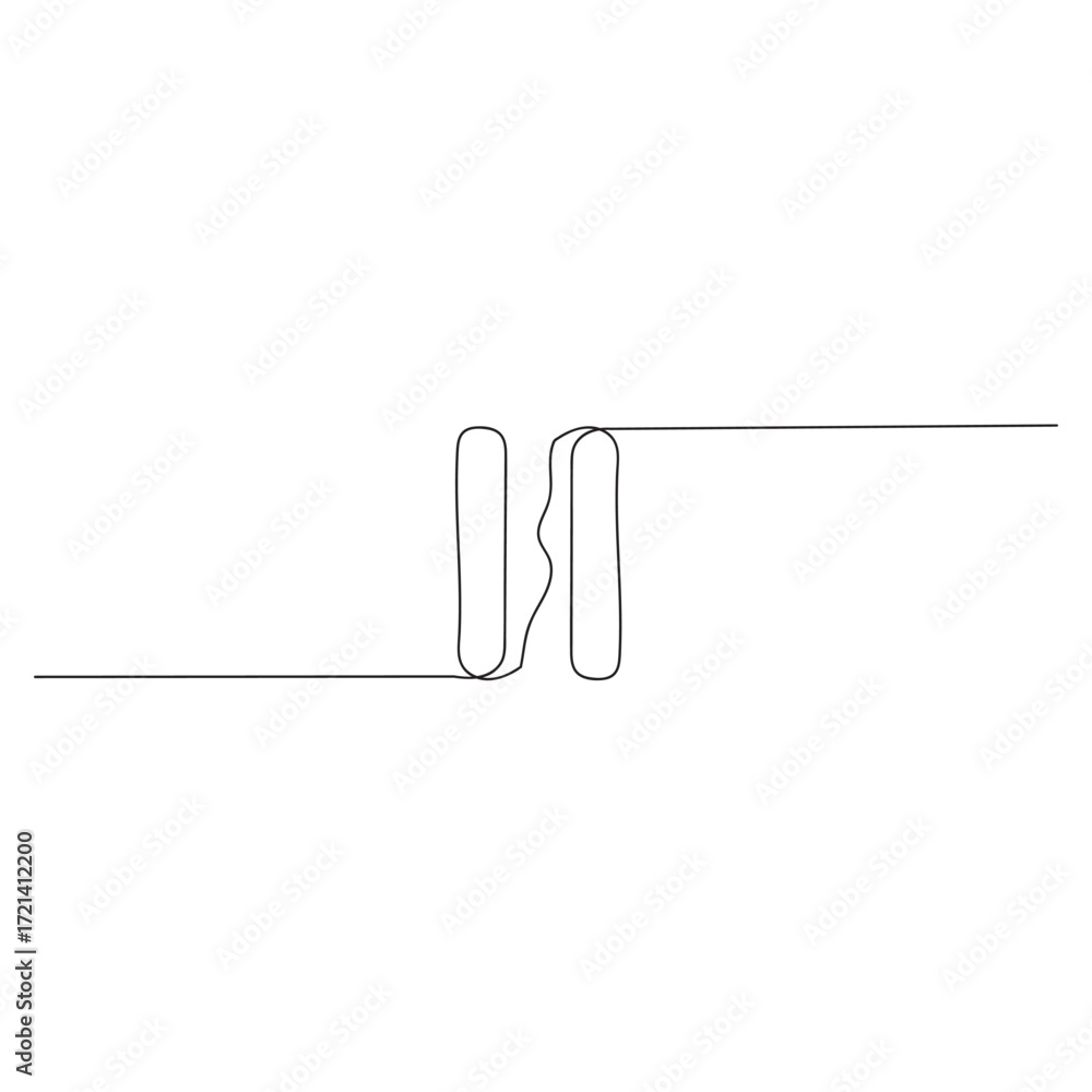Poster pause icon in continuous line drawing style. line art of pause button. vector illustration. abstract
