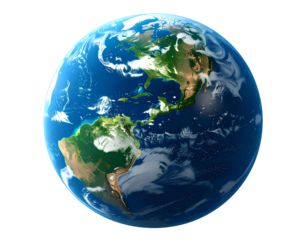 Firefly_Realistic Earth Planet – Isolated on White Background – PNG – GENERATIVE AI