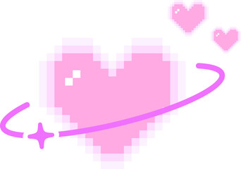 Fototapeta premium Y2K Heart Pixel