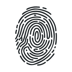 Fototapeta premium Unique fingerprint design for identity and security purposes. Vector illustration