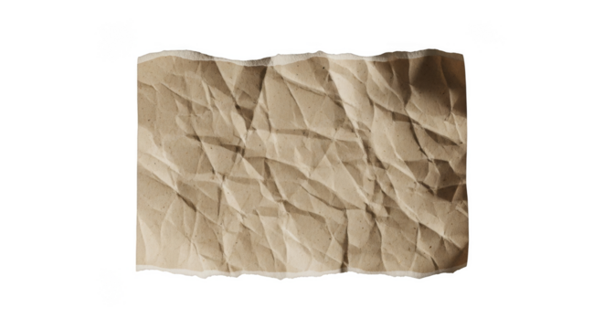 Crumpled paper with ripped edges isolated