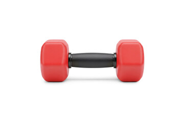 3d Rendering of a Red and Black Dumbbell Isolated on White Background