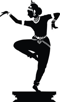 Dramatic temple dance Bharatanatyam Alapadma silhouette