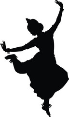  Graceful Kuchipudi leap : Traditional flow silhoutte
