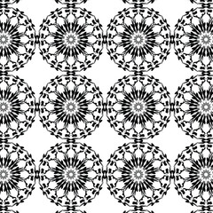 set of black and white floral patterns