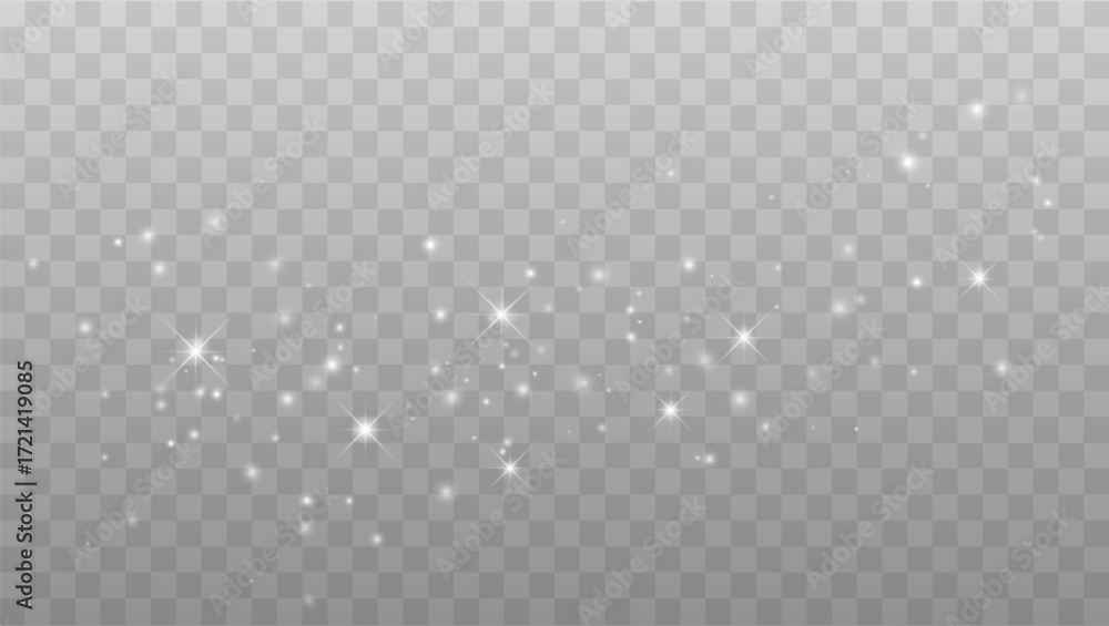 Canvas Prints glowing light effect with many glitter particles isolated on transparent background. vector starry c