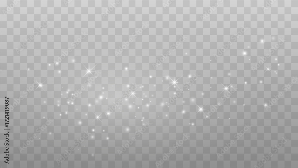 Poster abstract shining sparkles and light confetti particles