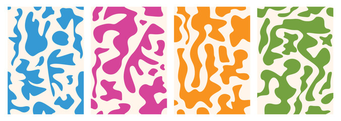 Seamless abstract winding pattern. Fluid shapes, wavy organic texture background. Vector illustration