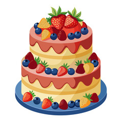 Botanical Floral Cream Cake