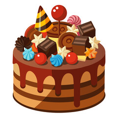 Cream Cake with Red Roses