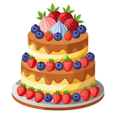 Rustic Floral Two Tier Cake