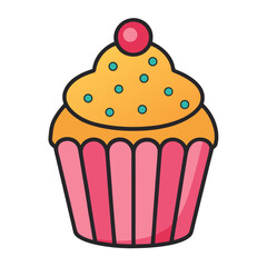 Pink Cupcake with Sprinkles