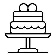 Minimal Line Cake Icon