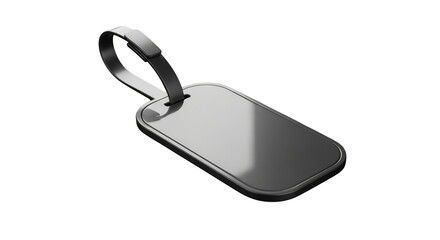 Fototapeta premium Sleek metal tag with dark strap